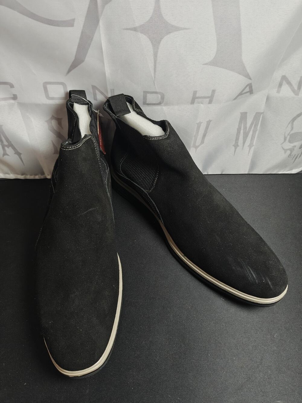 STACY ADAMS Men's 11.5 Tigran Black Men's Chelsea Boot NWT Blemishes